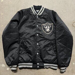 Vintage 80s Los Angeles Raiders Satin Bomber Jacket NFL